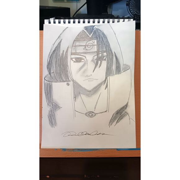 Itachi Uchiha Naruto Fan Art Anime Manga 9x12 Inch Original Sketch Drawing - Picture 2 of 2